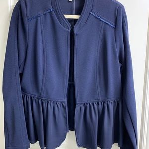 Navy Jacket with Peplum